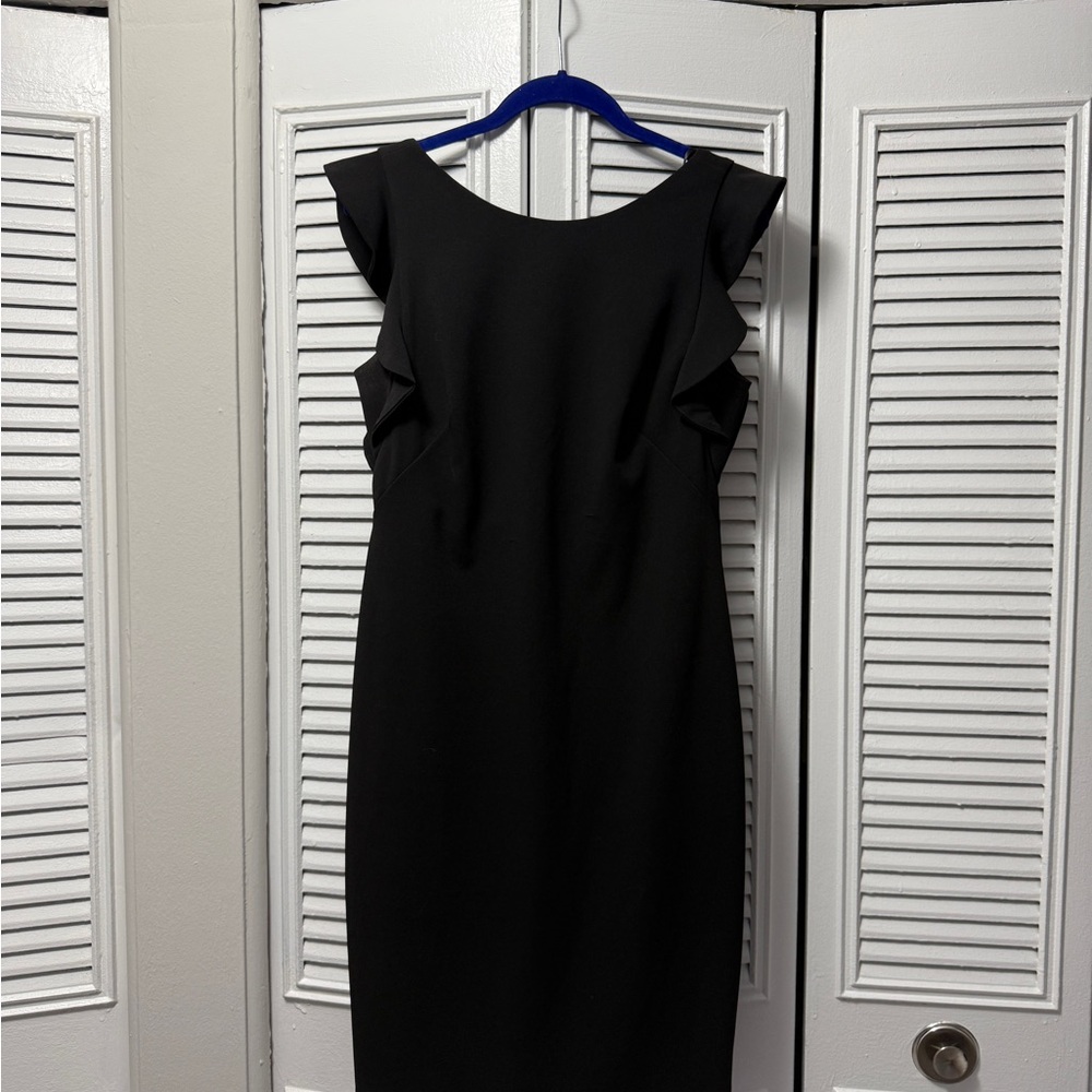 Calvin Klein Black Sheath Midi Dress